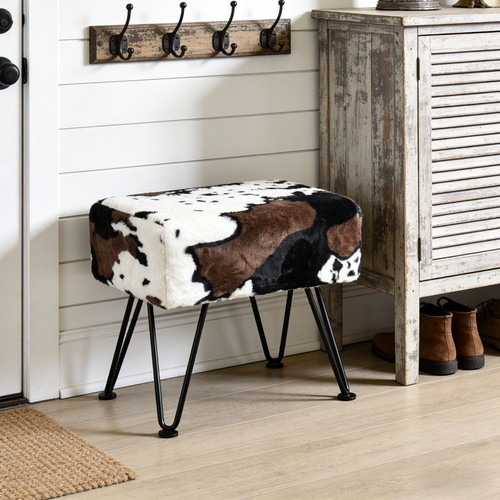 Cow print vanity - cow, chair